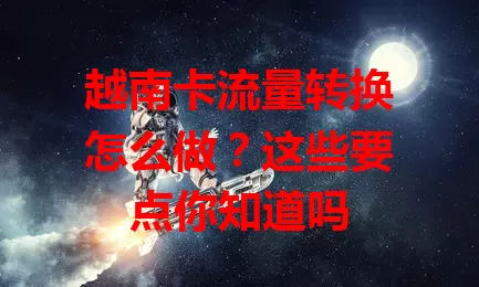 越南卡流量转换怎么做？这些要点你知道吗
