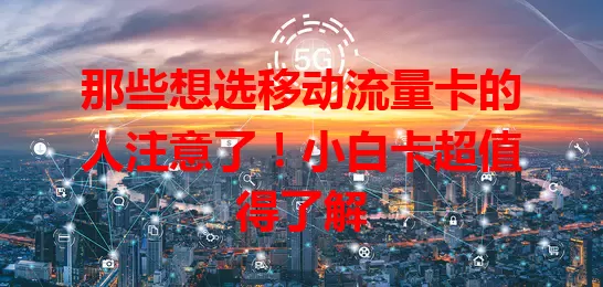 那些想选移动流量卡的人注意了！小白卡超值得了解