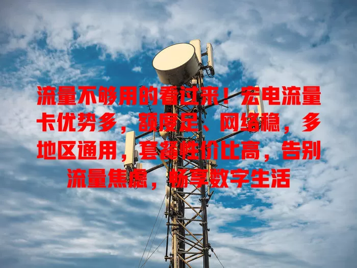 流量不够用的看过来！宏电流量卡优势多，额度足、网络稳，多地区通用，套餐性价比高，告别流量焦虑，畅享数字生活