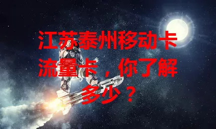 江苏泰州移动卡流量卡，你了解多少？