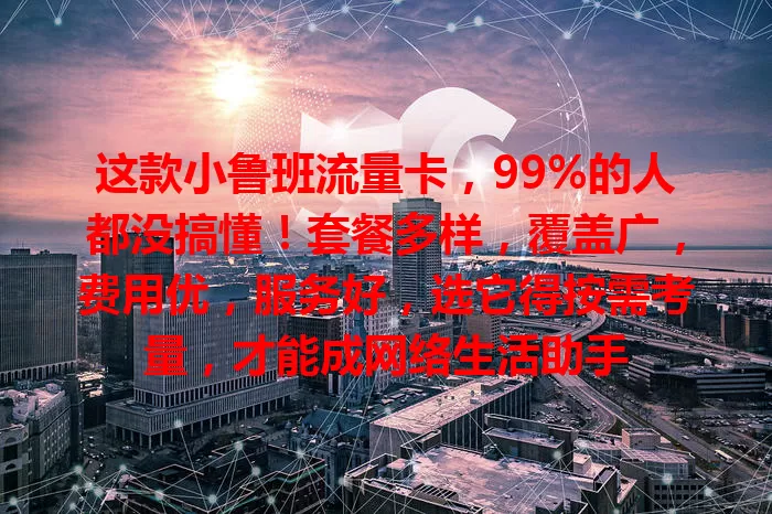这款小鲁班流量卡，99%的人都没搞懂！套餐多样，覆盖广，费用优，服务好，选它得按需考量，才能成网络生活助手