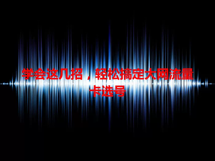 学会这几招，轻松搞定大网流量卡选号