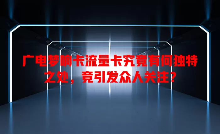 广电梦响卡流量卡究竟有何独特之处，竟引发众人关注？