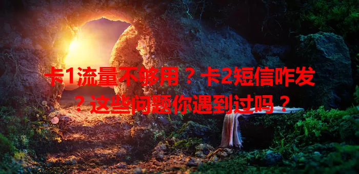 卡1流量不够用？卡2短信咋发？这些问题你遇到过吗？
