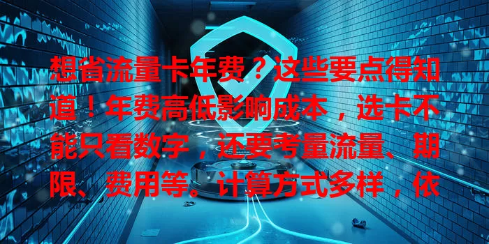 想省流量卡年费？这些要点得知道！年费高低影响成本，选卡不能只看数字，还要考量流量、期限、费用等。计算方式多样，依消费习惯选，全面权衡才能挑到性价比高的流量卡。