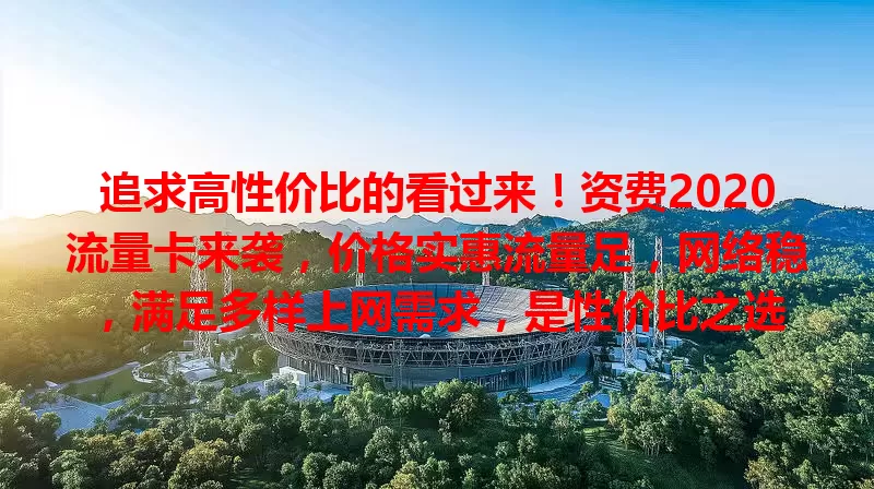追求高性价比的看过来！资费2020流量卡来袭，价格实惠流量足，网络稳，满足多样上网需求，是性价比之选