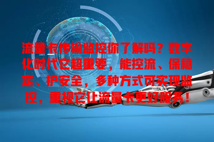 流量卡传输监控你了解吗？数字化时代它超重要，能控流、保稳定、护安全，多种方式可实现监控，重视它让流量卡更好服务！