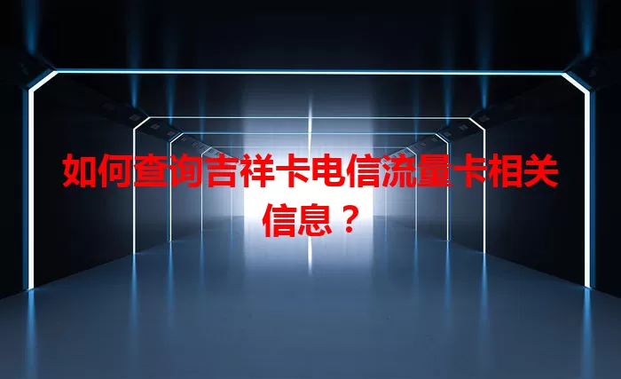 如何查询吉祥卡电信流量卡相关信息？