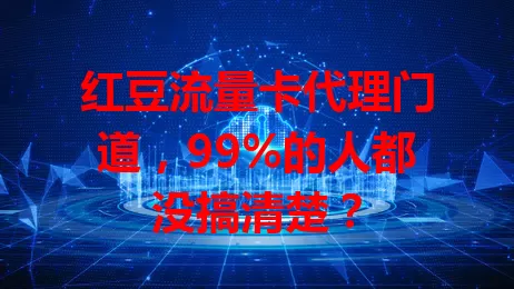 红豆流量卡代理门道，99%的人都没搞清楚？