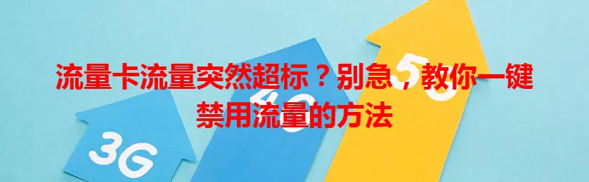 流量卡流量突然超标？别急，教你一键禁用流量的方法