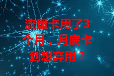 流量卡用了3个月，月底卡到想弃用？
