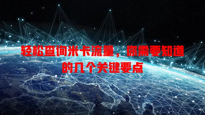 轻松查询米卡流量，你需要知道的几个关键要点