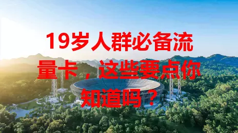19岁人群必备流量卡，这些要点你知道吗？