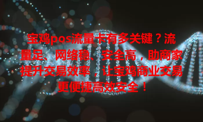 宝鸡pos流量卡有多关键？流量足、网络稳、安全高，助商家提升交易效率，让宝鸡商业交易更便捷高效安全！