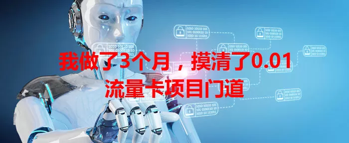 我做了3个月，摸清了0.01流量卡项目门道