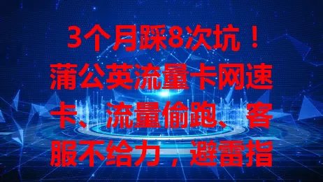 3个月踩8次坑！蒲公英流量卡网速卡、流量偷跑、客服不给力，避雷指南请查收