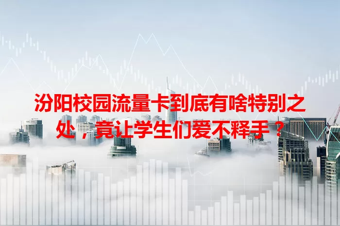 汾阳校园流量卡到底有啥特别之处，竟让学生们爱不释手？