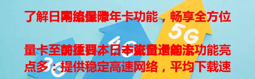 了解日本流量卡年卡功能，畅享全方位网络保障

前往日本，一张合适的流量卡至关重要。日本流量卡年卡功能亮点多：提供稳定高速网络，平均下载速度达[X]Mbps；流量充足，无需担心超支；覆盖范围广，主要城市及热门旅游区均可连网；还有便捷套餐管理功能，满足个性化需求。