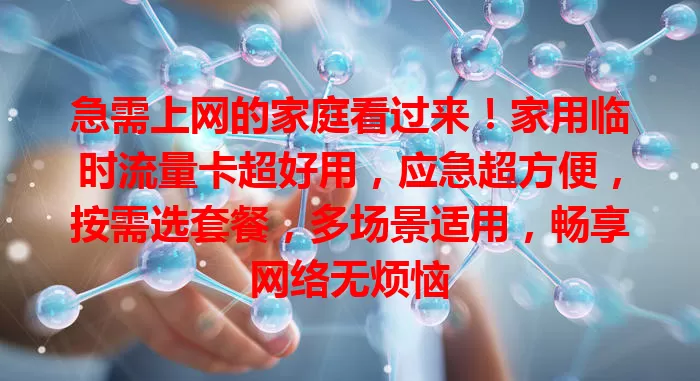 急需上网的家庭看过来！家用临时流量卡超好用，应急超方便，按需选套餐，多场景适用，畅享网络无烦恼