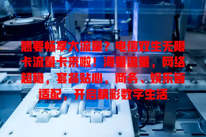 想要畅享大流量？电信双生无限卡流量卡来啦！海量流量，网络超稳，套餐贴心，商务、娱乐皆适配，开启精彩数字生活