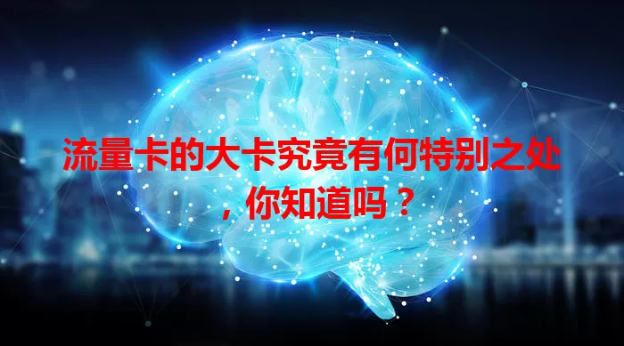 流量卡的大卡究竟有何特别之处，你知道吗？