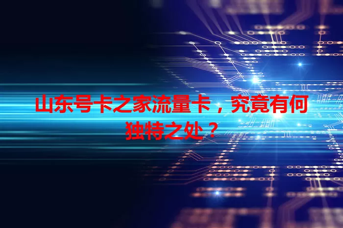 山东号卡之家流量卡，究竟有何独特之处？