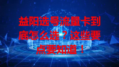 益阳选号流量卡到底怎么选？这些要点要知道！