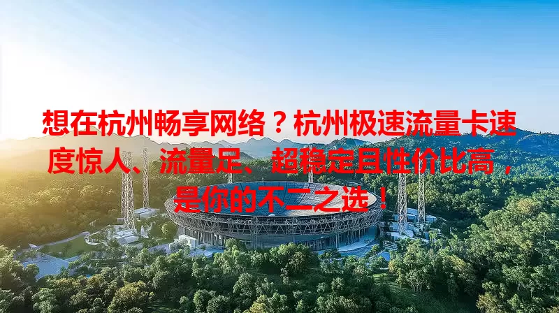 想在杭州畅享网络？杭州极速流量卡速度惊人、流量足、超稳定且性价比高，是你的不二之选！
