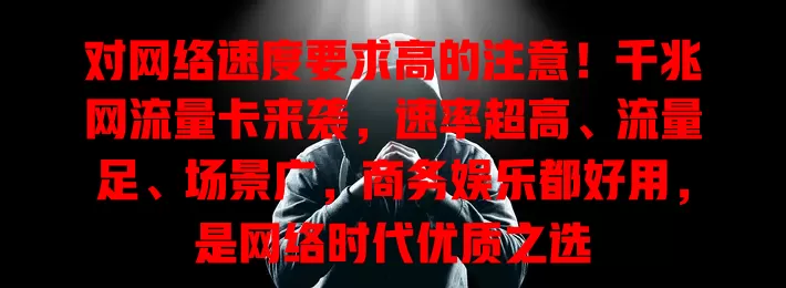 对网络速度要求高的注意！千兆网流量卡来袭，速率超高、流量足、场景广，商务娱乐都好用，是网络时代优质之选