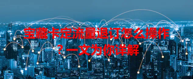 宝藏卡定流量退订怎么操作？一文为你详解