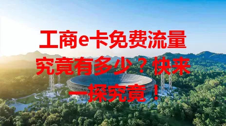 工商e卡免费流量究竟有多少？快来一探究竟！
