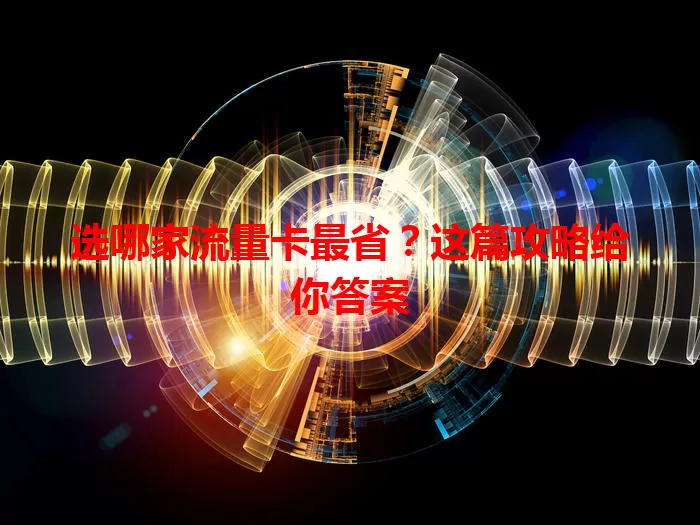 选哪家流量卡最省？这篇攻略给你答案