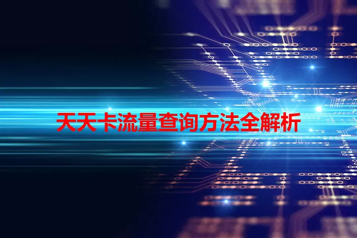 天天卡流量查询方法全解析