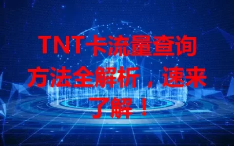 TNT卡流量查询方法全解析，速来了解！