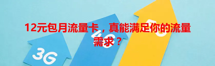 12元包月流量卡，真能满足你的流量需求？