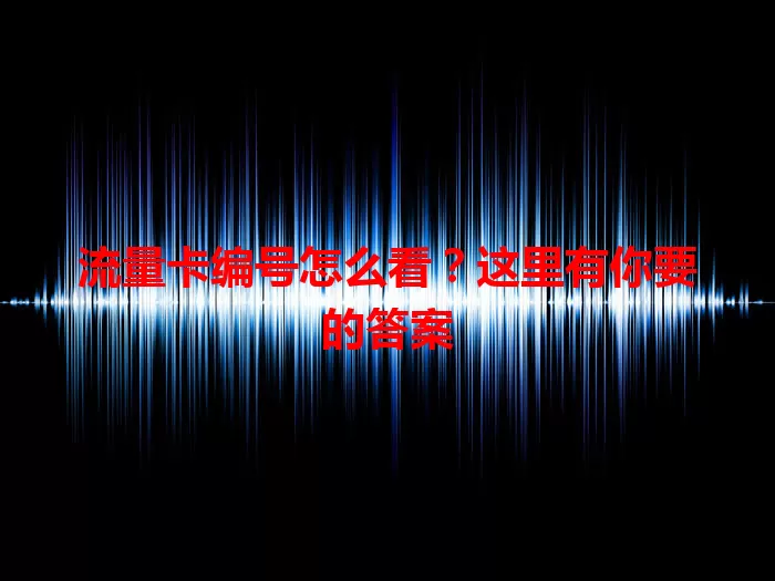 流量卡编号怎么看？这里有你要的答案