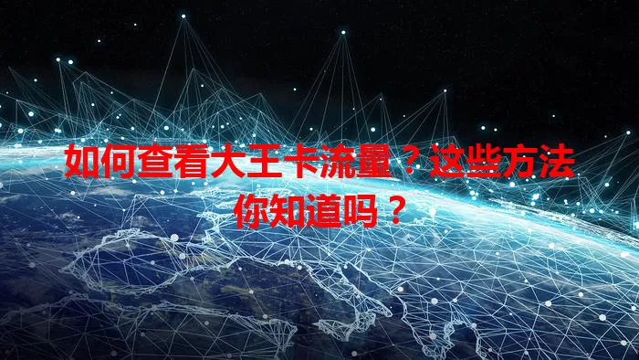 如何查看大王卡流量？这些方法你知道吗？