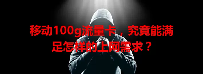 移动100g流量卡，究竟能满足怎样的上网需求？