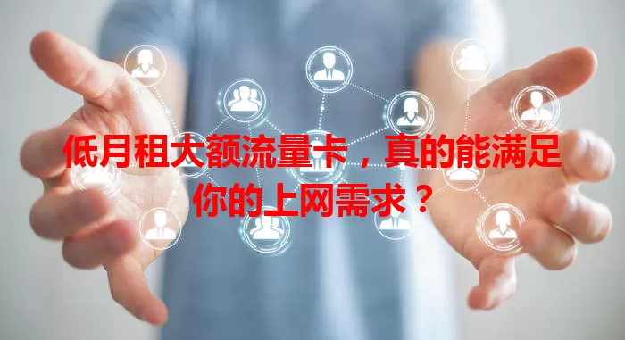 低月租大额流量卡，真的能满足你的上网需求？