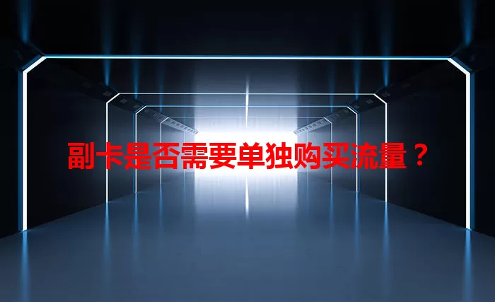 副卡是否需要单独购买流量？
