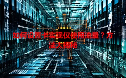 如何设置卡实现仅使用流量？方法大揭秘