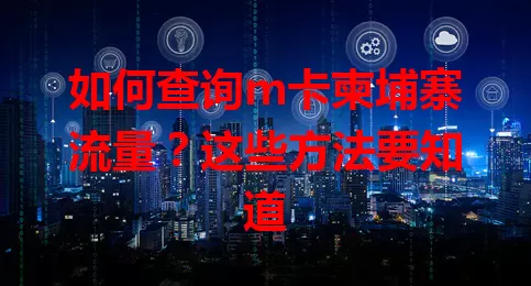 如何查询m卡柬埔寨流量？这些方法要知道