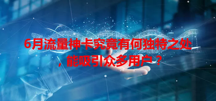 6月流量神卡究竟有何独特之处，能吸引众多用户？