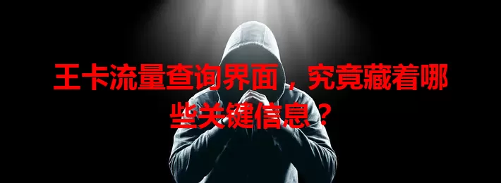 王卡流量查询界面，究竟藏着哪些关键信息？