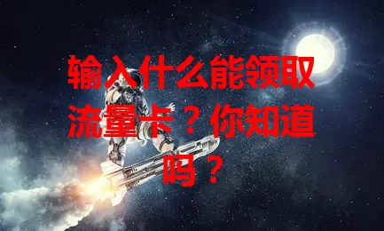 输入什么能领取流量卡？你知道吗？