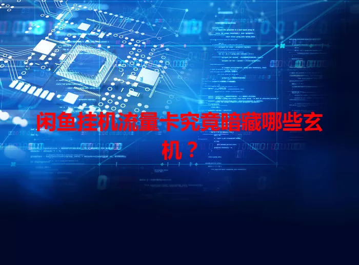 闲鱼挂机流量卡究竟暗藏哪些玄机？